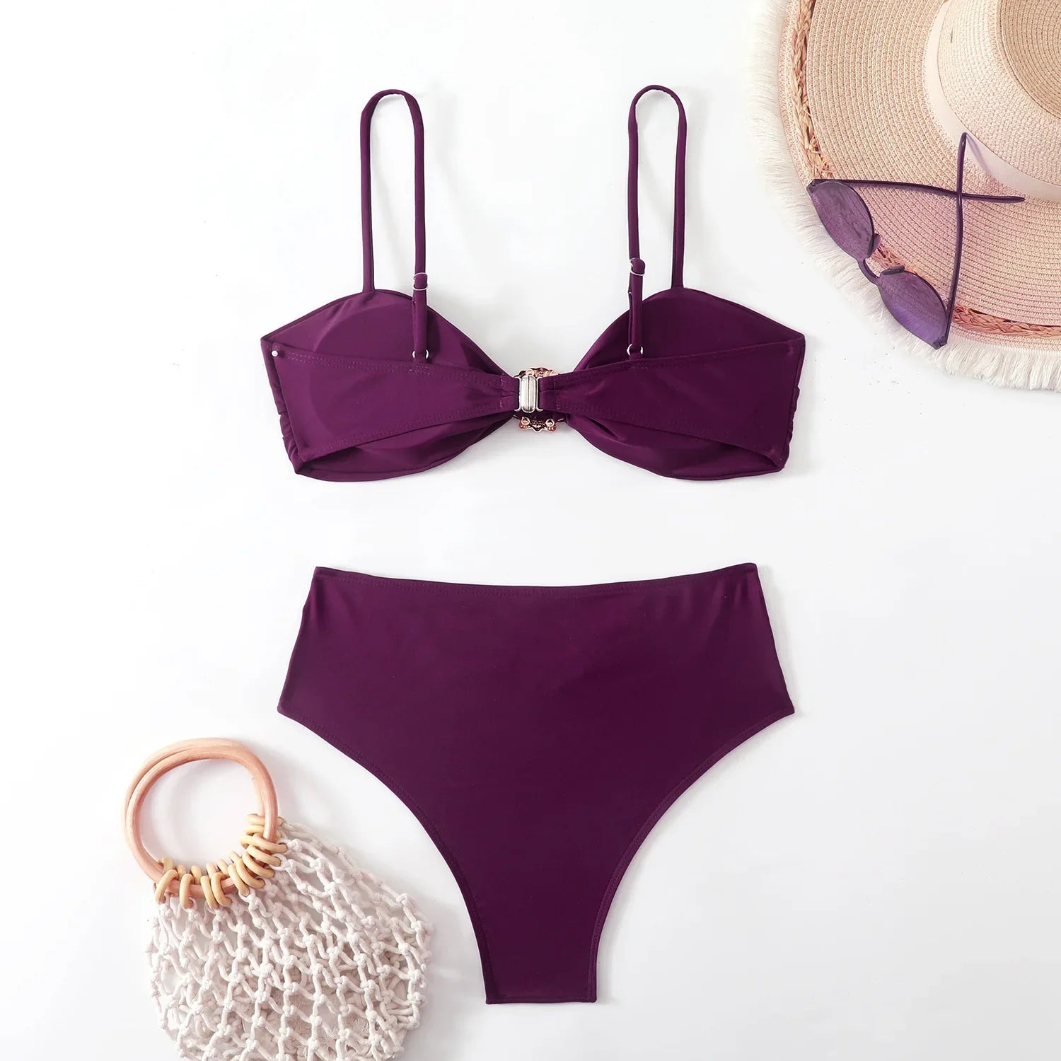 High Waist Bikini Women's Swimsuit Two-piece Bathing Suits Bandeau Woman Swimwear Trend Bikinis Sets Brazilian Beach Wear