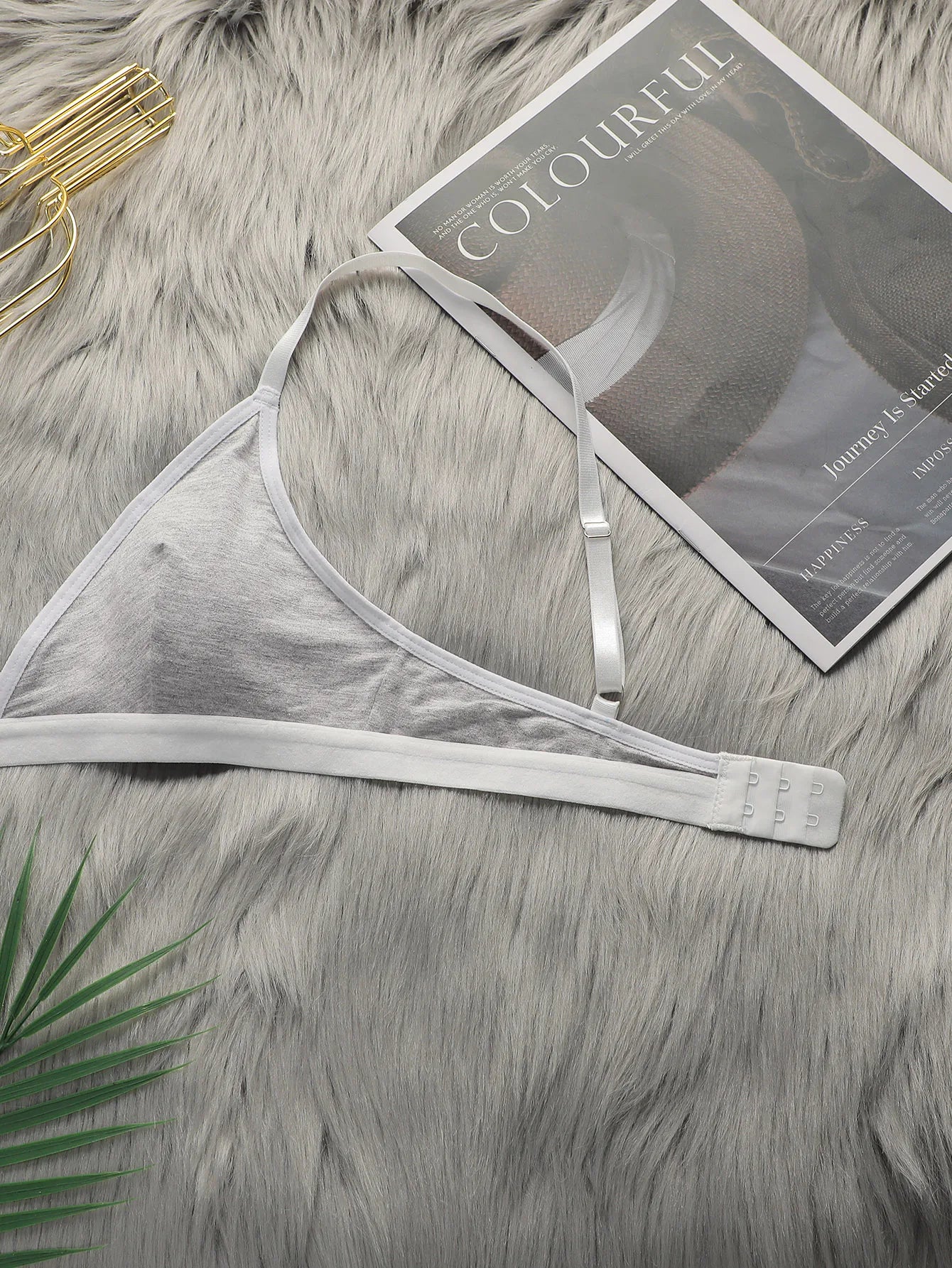 Women's thin without steel ring lifting and gathering gray sexy ultra short underwear triangle underwear set YS2731