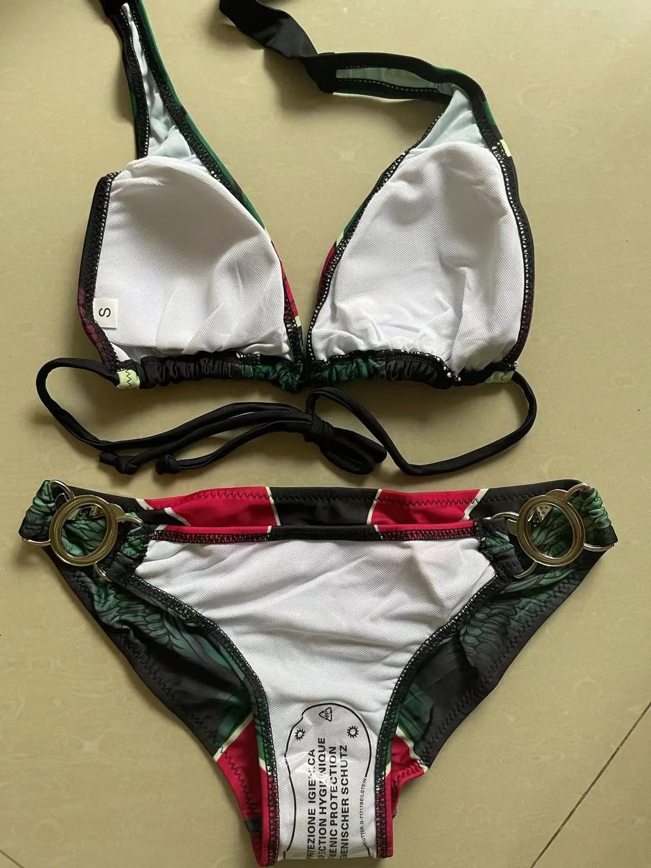 DEKA Print Bikini Set Women's Brazilian Angel Bandage Backless Swimsuit Push Up Swimwear Beachwear Female Bathing Suit Biqini