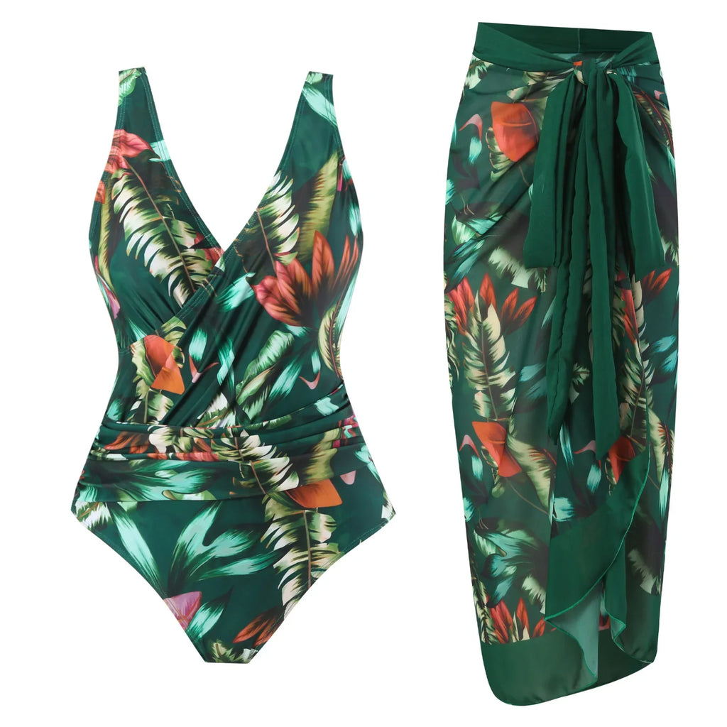2026 Print Swimsuit One Piece & Swim Dress Sexy Swimwear Women Bathing Suit Padded Beachwear Swimming Summer