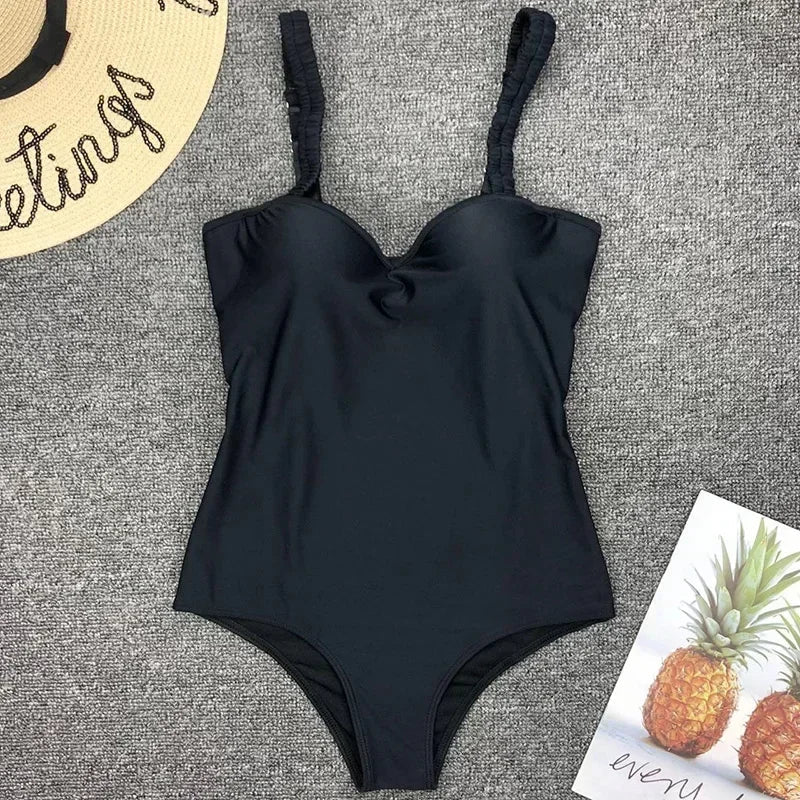 Underwired Bra Cup One Piece Swimsuit Women Swimwear Female Monokini Push Up Bather Bathing Suit Swim Beachwear Slim Bodysuit