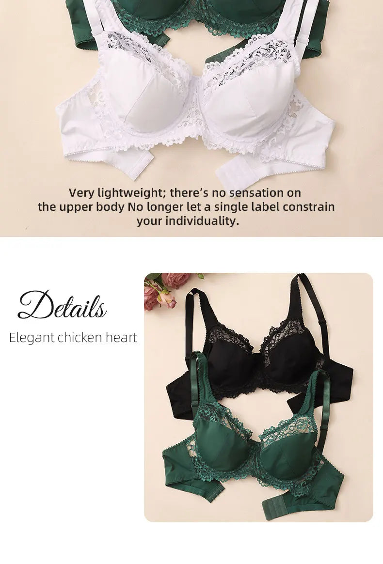 Bras For Womens Lingerie BH Tops Elegance Lace Bras Sexy Underwear Underwire Support Plus Size Brassiere Leisure A B C D E Cup