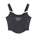 Letter Print Tank Top Women Cotton Bras Tops Hot Girls Streetwear Underwear Built In Bra Small Cup Crop Top Padded Camisole