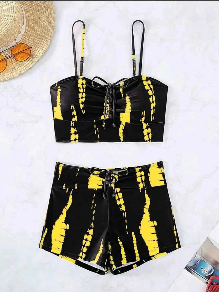 2026 Print High Waist String Two Piece Bikini Women Swimwear Female Swimsuit Bathers Bathing Swimming Suit Beachwear Summer