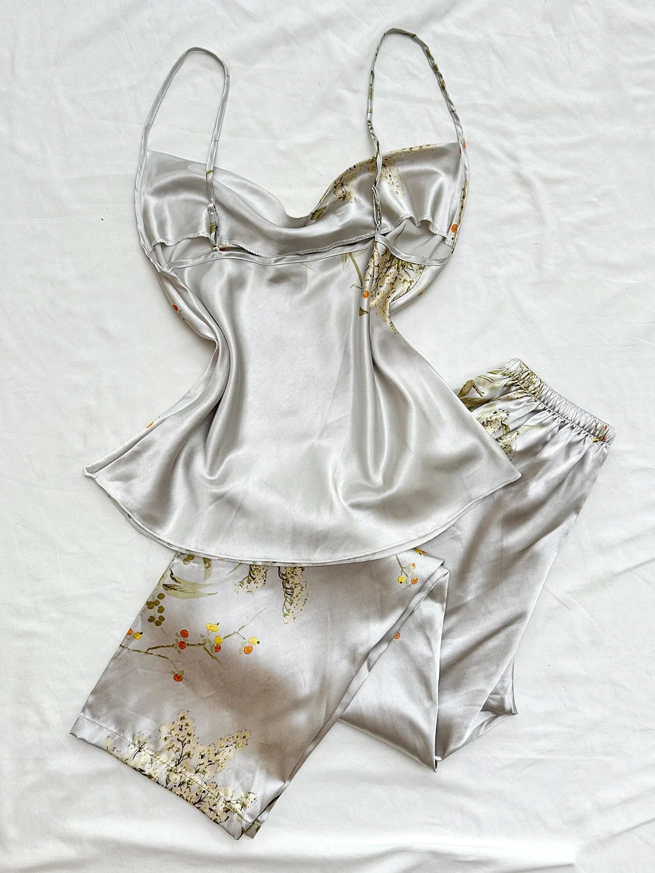 Small Cherry Print Pajamas Set Spring Summer Halter Pants Two Piece Thin Home Wear Women
