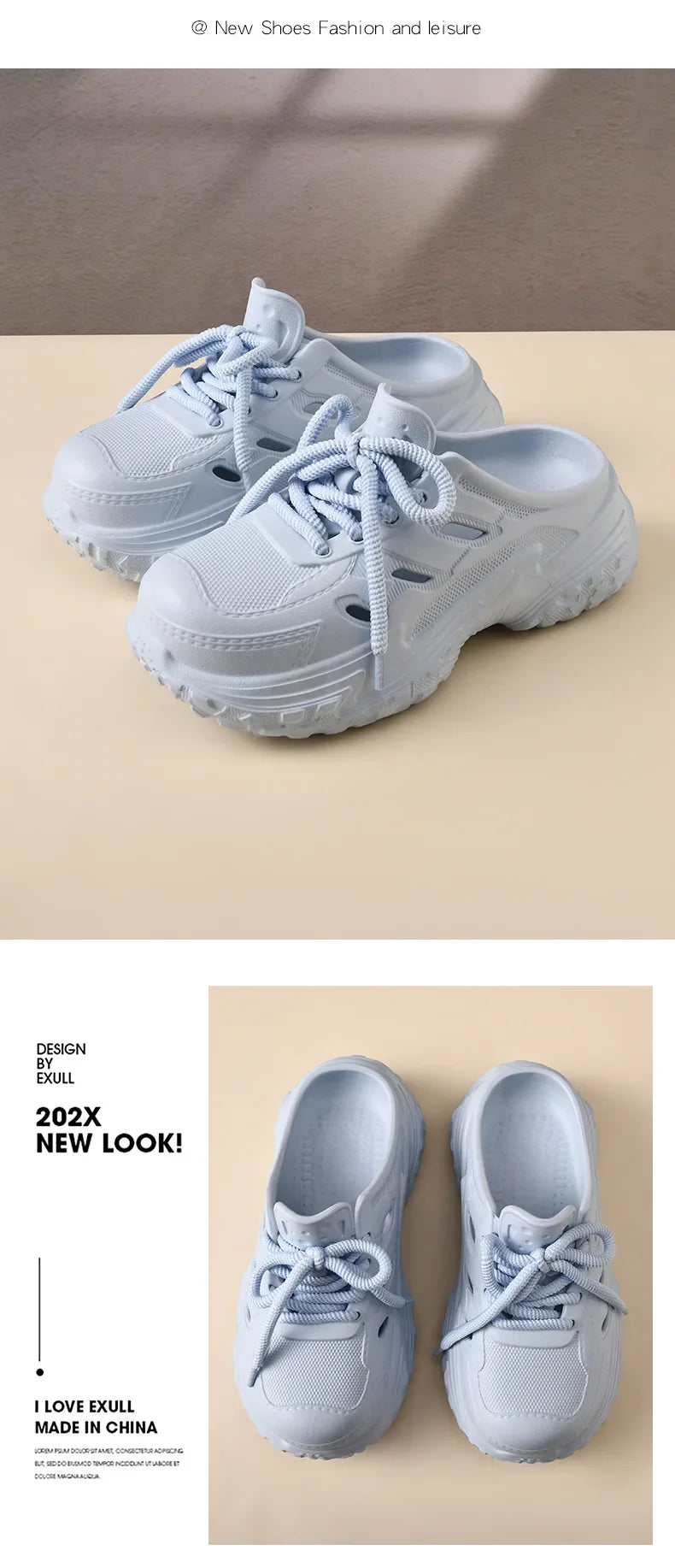 2026 New Leisure Platform Clogs For Women Men Summer Street House Shoes Soft EVA Lace-up Style Slippers Couples Beach Sandals