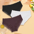 3PCS Sexy Lace Cotton Pants Women Low Waist Panties Underwear S-XL Solid Color Ladies Briefs Lingere Underware Comfortable Women