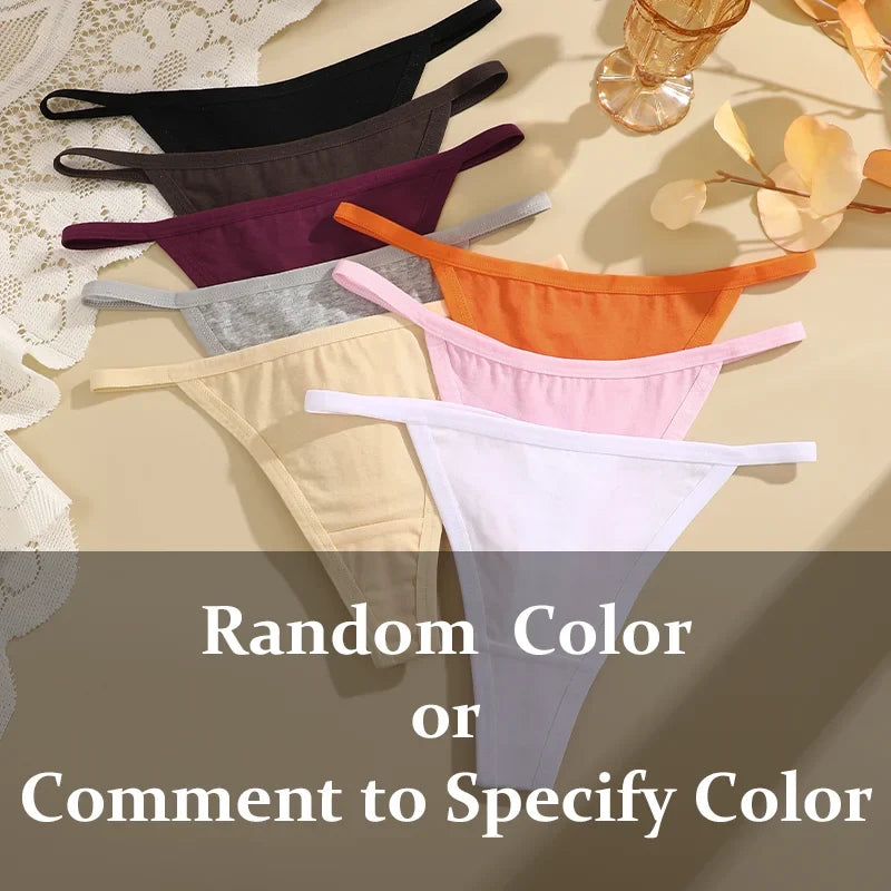 3PCS Seamless Cotton Thong Women Thin Strap Low Waist High Flexibility Panties Sexy Underwear Ladies Briefs T-back Soft Women