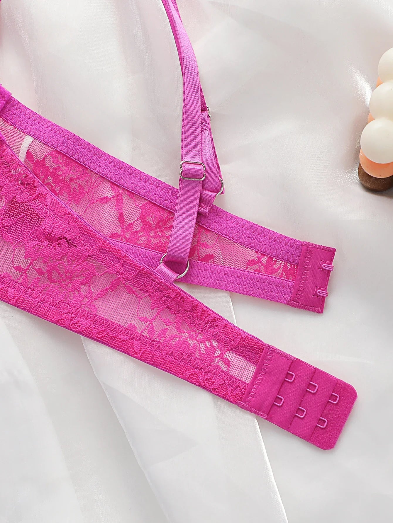 New fashionable rose red bra with steel ring lace thin sexy Lingerie semi transparent women's underwear 2635