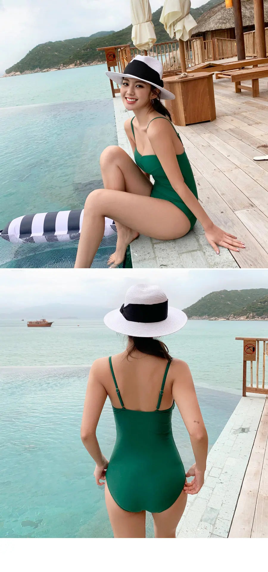New One-piece Swimsuit Women Japan and South Korea Twist Bag Sexy Big Breasts Gathered Swimsuit