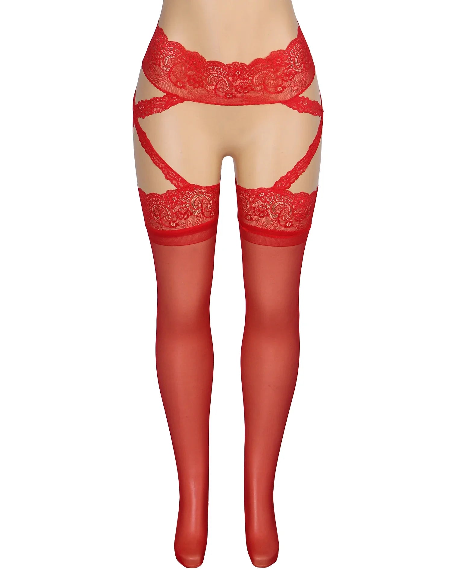 Luxury Lace Pantyhose Garter Belt Tights Cross Lace Waistband High Elastic Sexy Stockings Women Fashion Hosiery Plus Size XS-5XL
