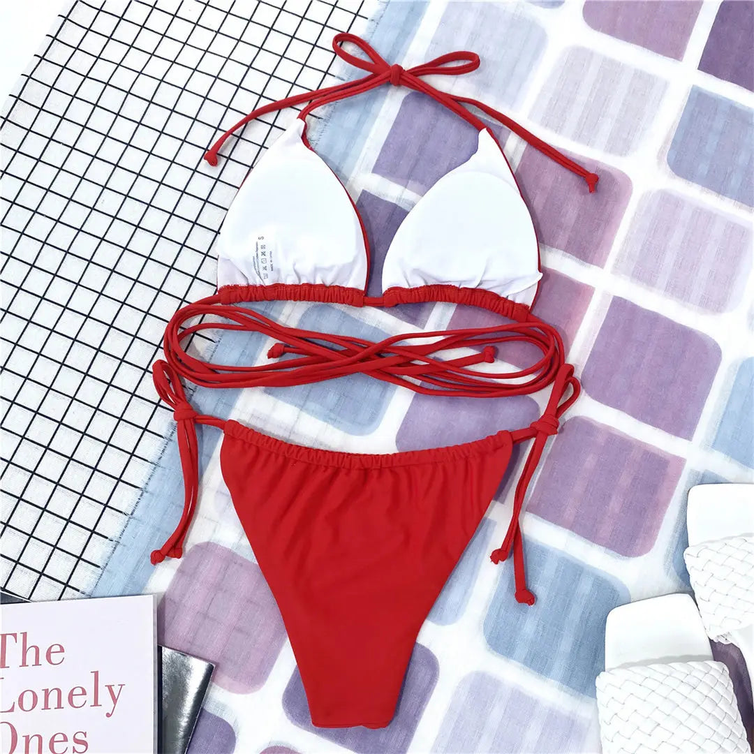 2026 New Wrap Arround Mini Bikini Female Swimwear Women Swimsuit Two-pieces Bikini Set Brazilian Bather Bathing Suit Swim V1229H