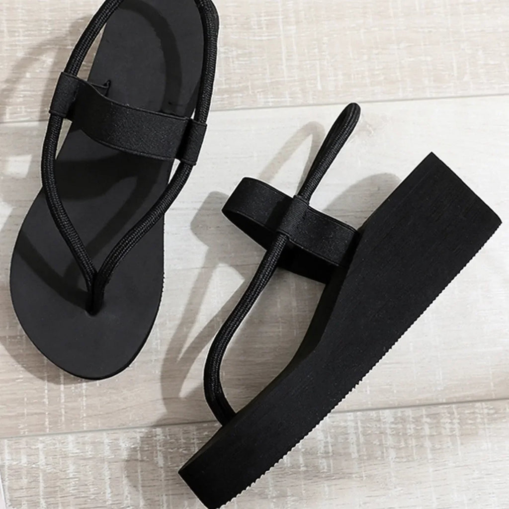 Women Leisure Wedges Sandals Summer Platform Shoes Light Weight Soft EVA Sole Girls Beach Street Flip Flops Plus Size 41 Sandal