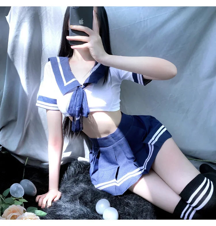 BOHOWAII Cheerleader Costume Schoolgirl Lingerie Dirndl School Girl Sexy Costumes Women Cosplay Halloween Disfraz Mujer Sexi