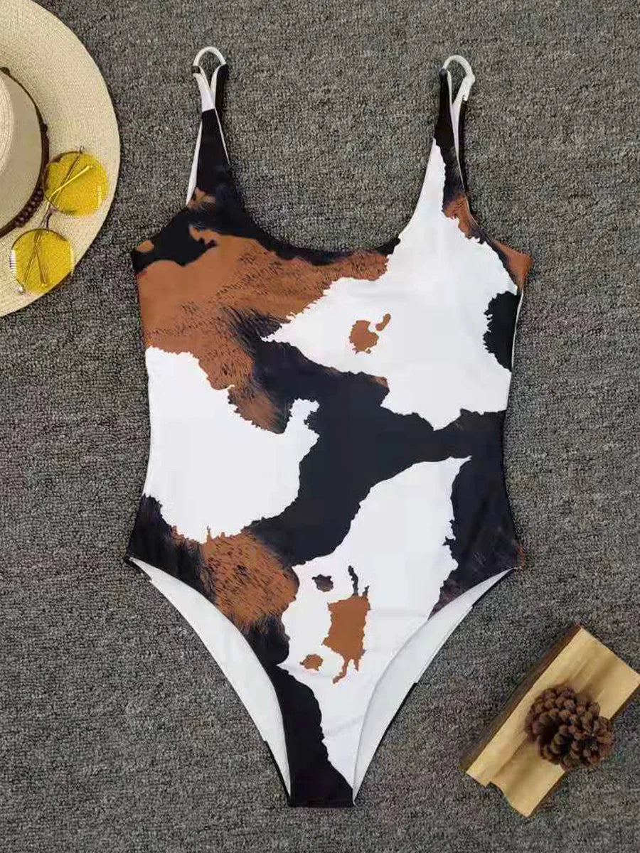 Sexy Printed one piece swimsuit Women monokini High cut swimwear Female Sexy bathing suit swimming suit for women Swim bodysuit