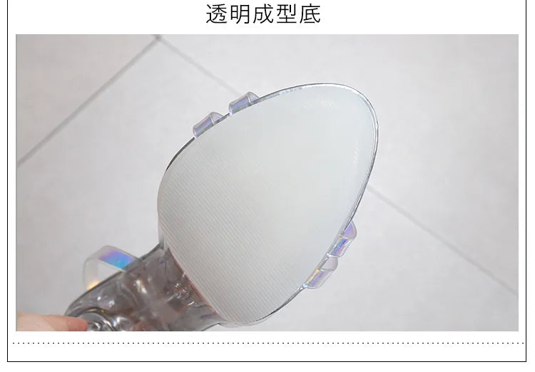 PVC Transparent Crystal Sandals Women Gold Silver Wedding Holographic Summer Jelly Shoes Ladies Thin High Heels Sandalias Mujer