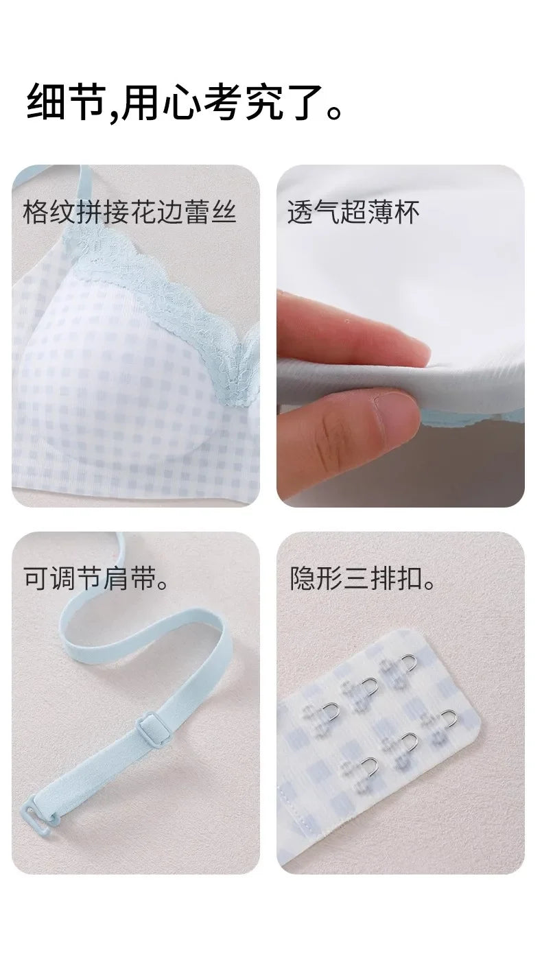 10A Antibacterial Cooling Bra for Small Chest, Summer Breathable Bralette, Wireless No Show, Anti-Sagging & Comfort Wear MOYISU