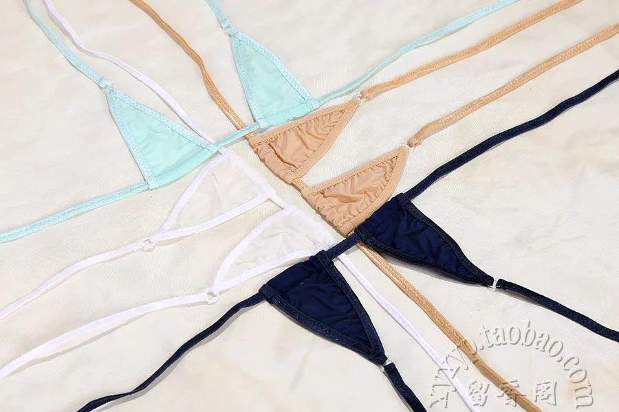 DEKA Solid Women Transparent Mini Micro Bikini Set Bandage Thong Underwear G-String Bra Swimsuit Brazilian Swimwear Sleepwear