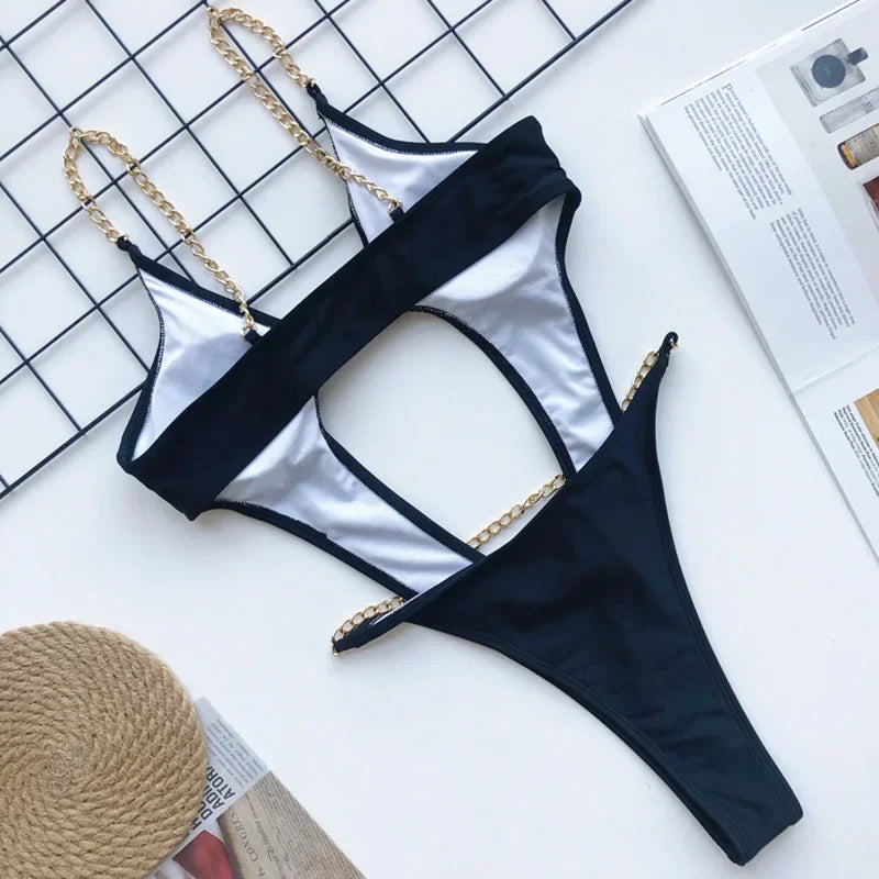 2025 Sexy Extreme String High Cut Female Swimwear One Piece Swimsuit Women Thong Monokini Bather Hollow Out Bathing Suit Swim