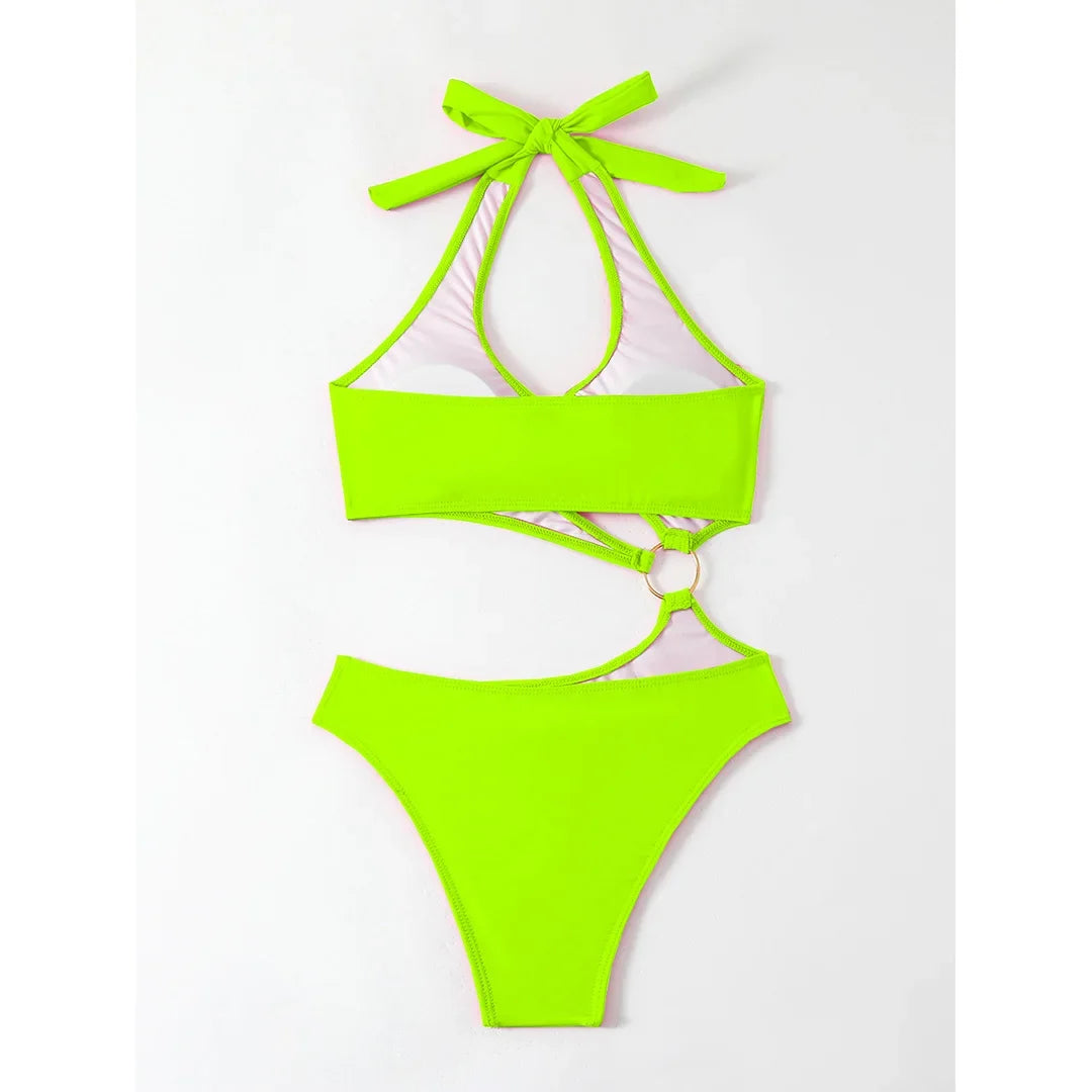 2026 Sexy Halter Asymmetric One Shoulder One Piece Swimsuit Women Swimwear Female Bather Bathing Suit Swim Lady Monokini V2660