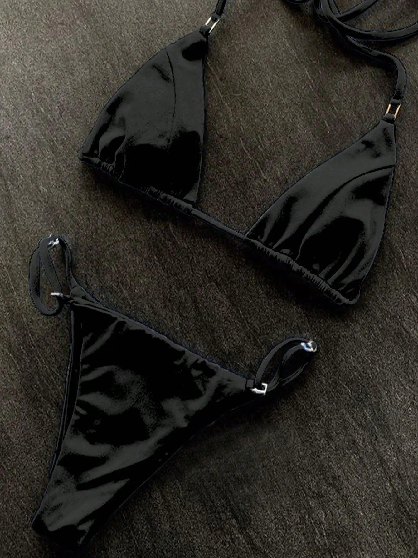 2026 Beach Style Swimsuit For Women Sexy Halter Swimwear Solid Thong Female Bikini Set Bathing Suit Black White Bikini