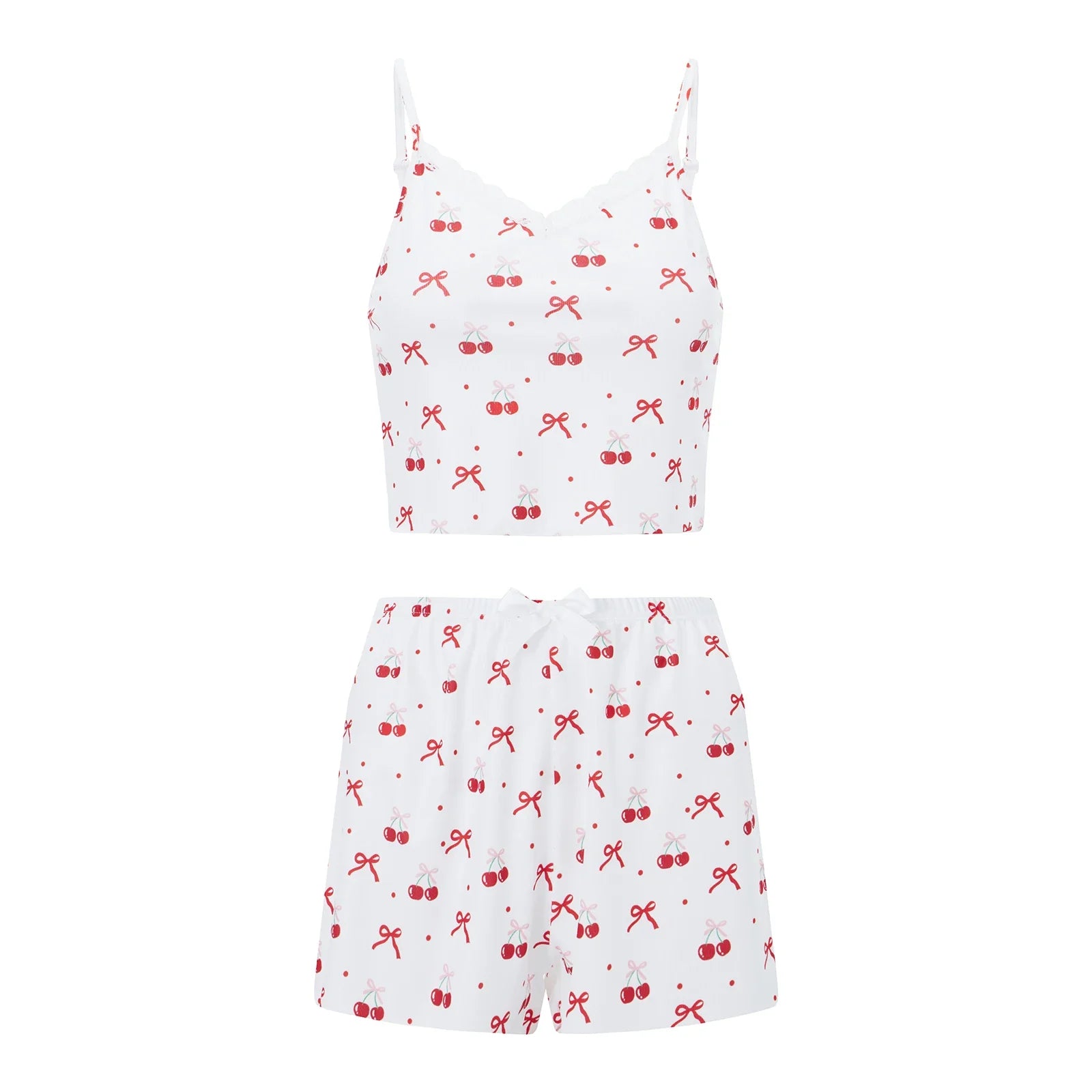 Women Pajamas Set 2 Pieces Loungewear Suits Floral Print Lace Trim Camisoles Tank Tops and Shorts Outfits Summer Sleepwear