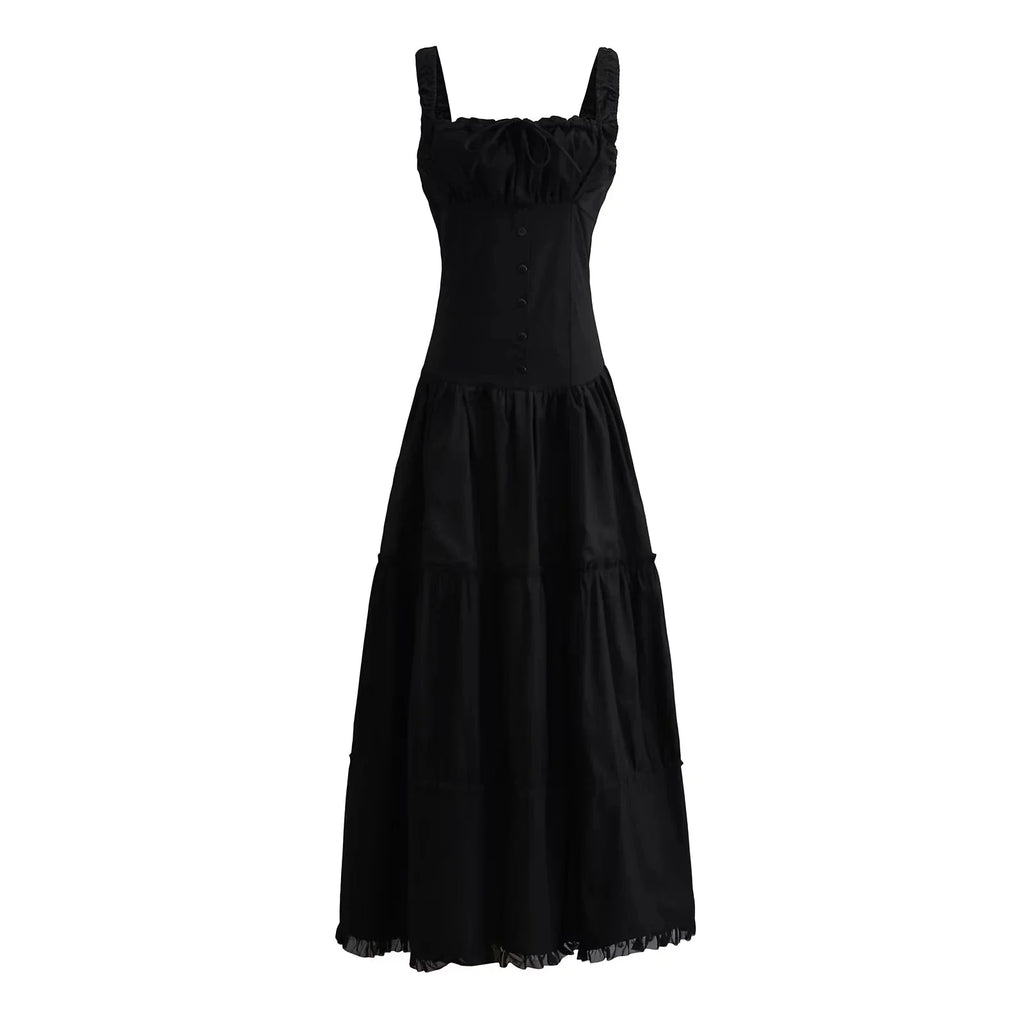 Bowknot White Summer Women's Dress Elegant Tank Beach Long Sundress Vestidos Sleeveless Holiday Chic Black Slim Maxi Dress 2025