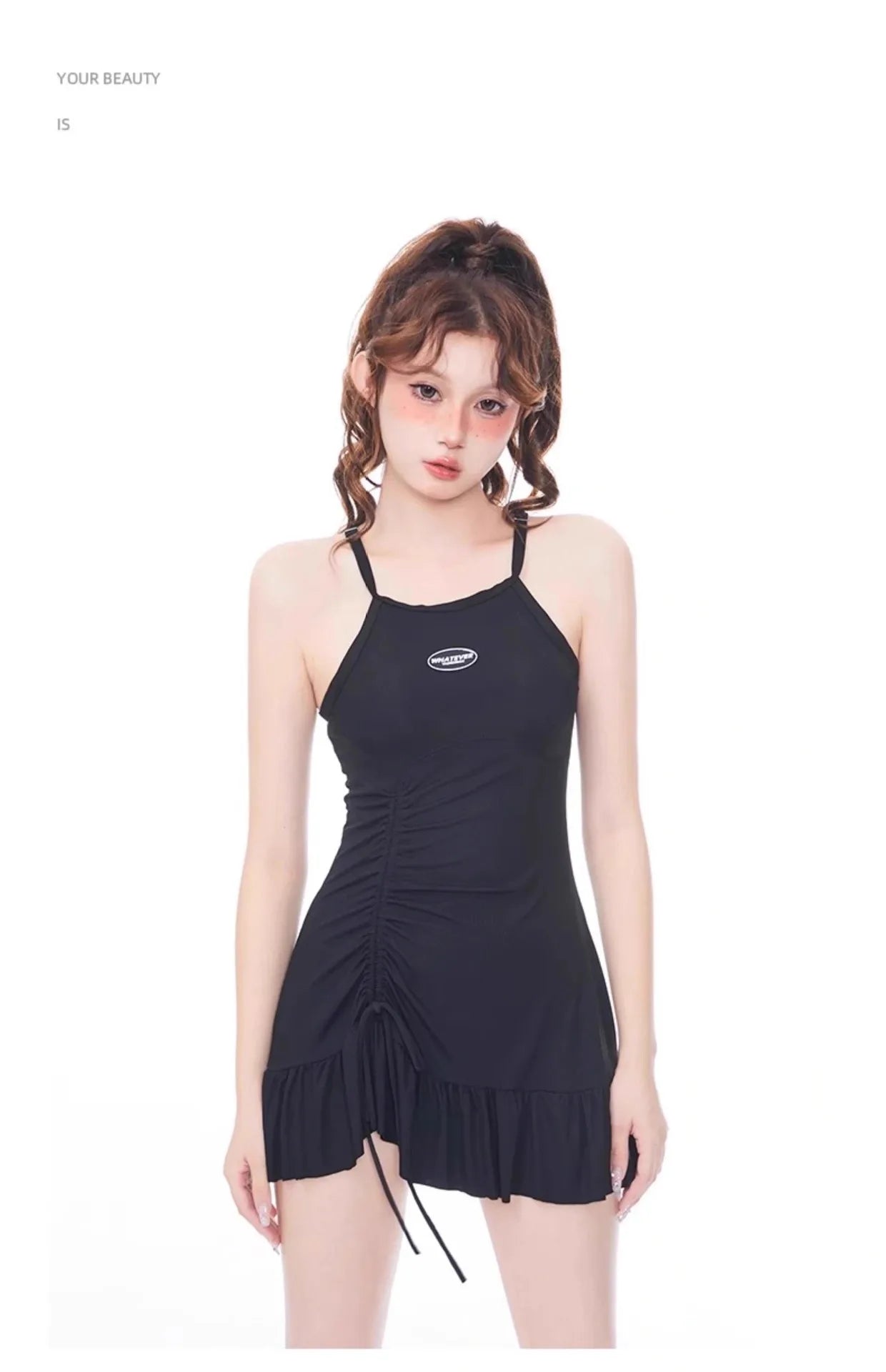 New Split Swimsuit for Women's Sports, American Style, Conservative, Meat Covering, Slimming, Vacation, Seaside Swimsuit