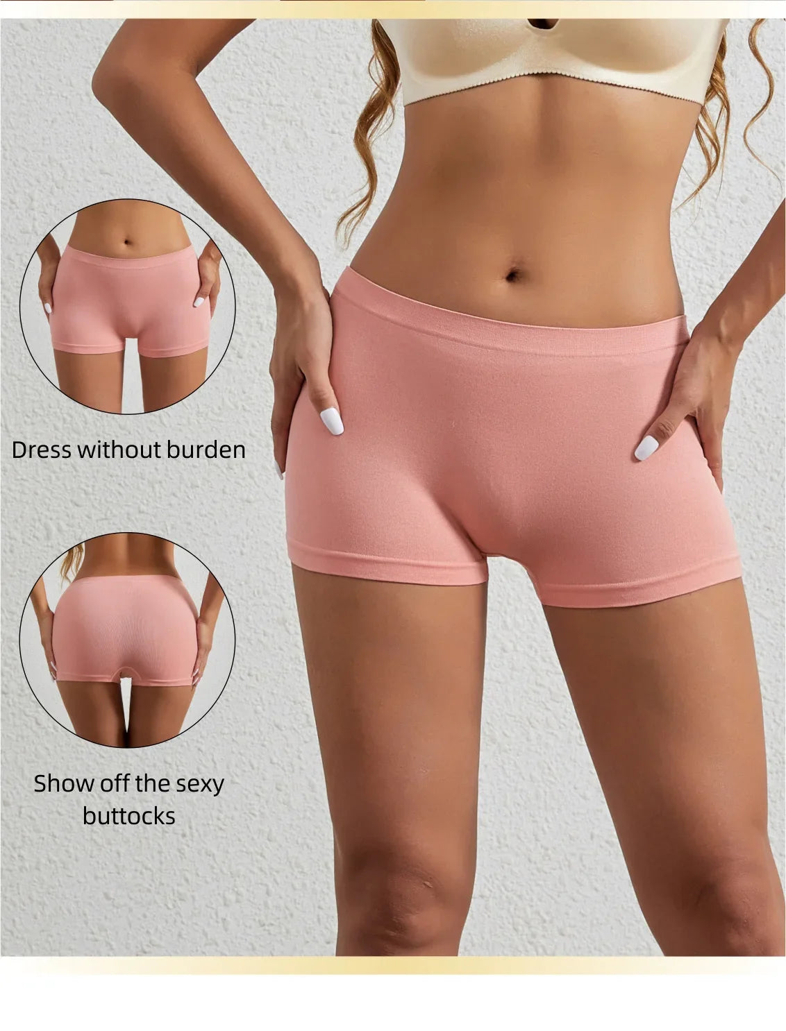 Women's underwear, compression pants, sports shorts, solid color underwear, comfortable and close fitting flat underwear