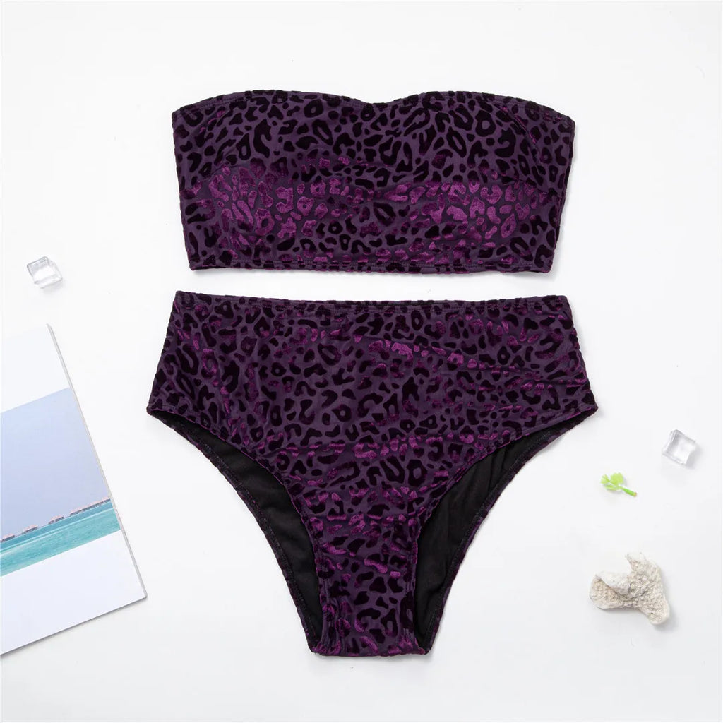 0XL - 4XL New Leopard Bikini Plus Size Large Size Swimwear Women Swimsuit Female Two-pieces Bikini set Bather Bathing Suit K3977