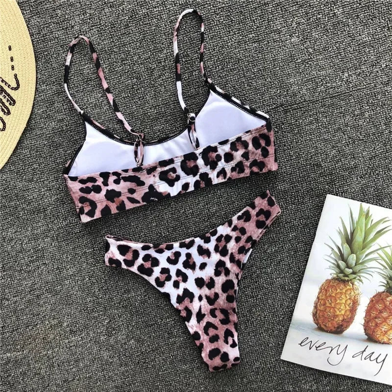 2026 Sexy Leopard Brazilian Bikini Female Swimsuit Women Swimwear Two Pieces Bikini Set High Cut Push Up Bathing Suit Swim Lady