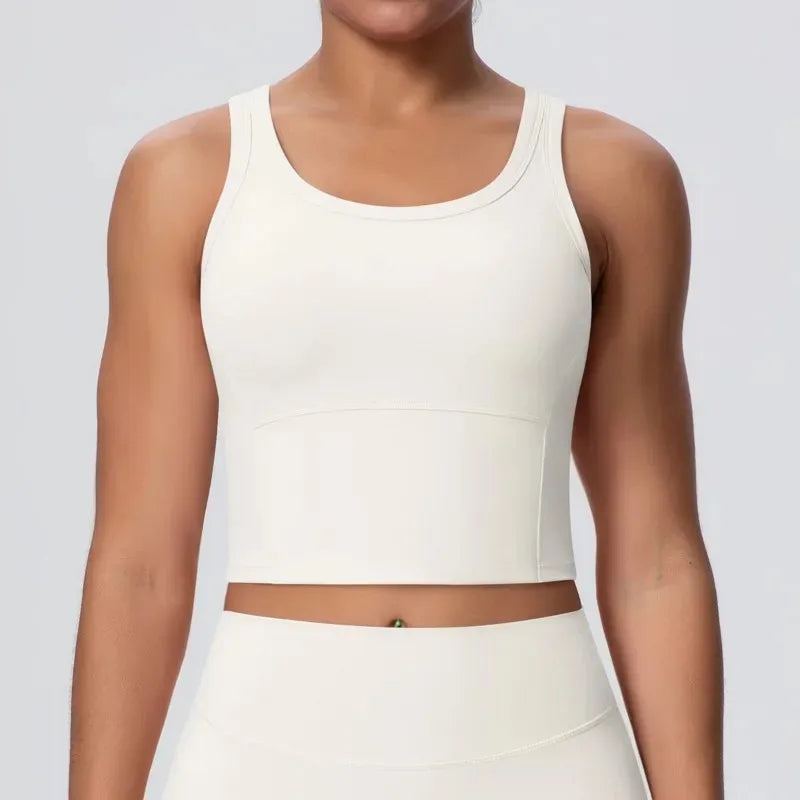 Women's Yoga Vest Shockproof Fixed Cup Beauty Back Yoga Top Outdoor Sports Running Fitness Vest