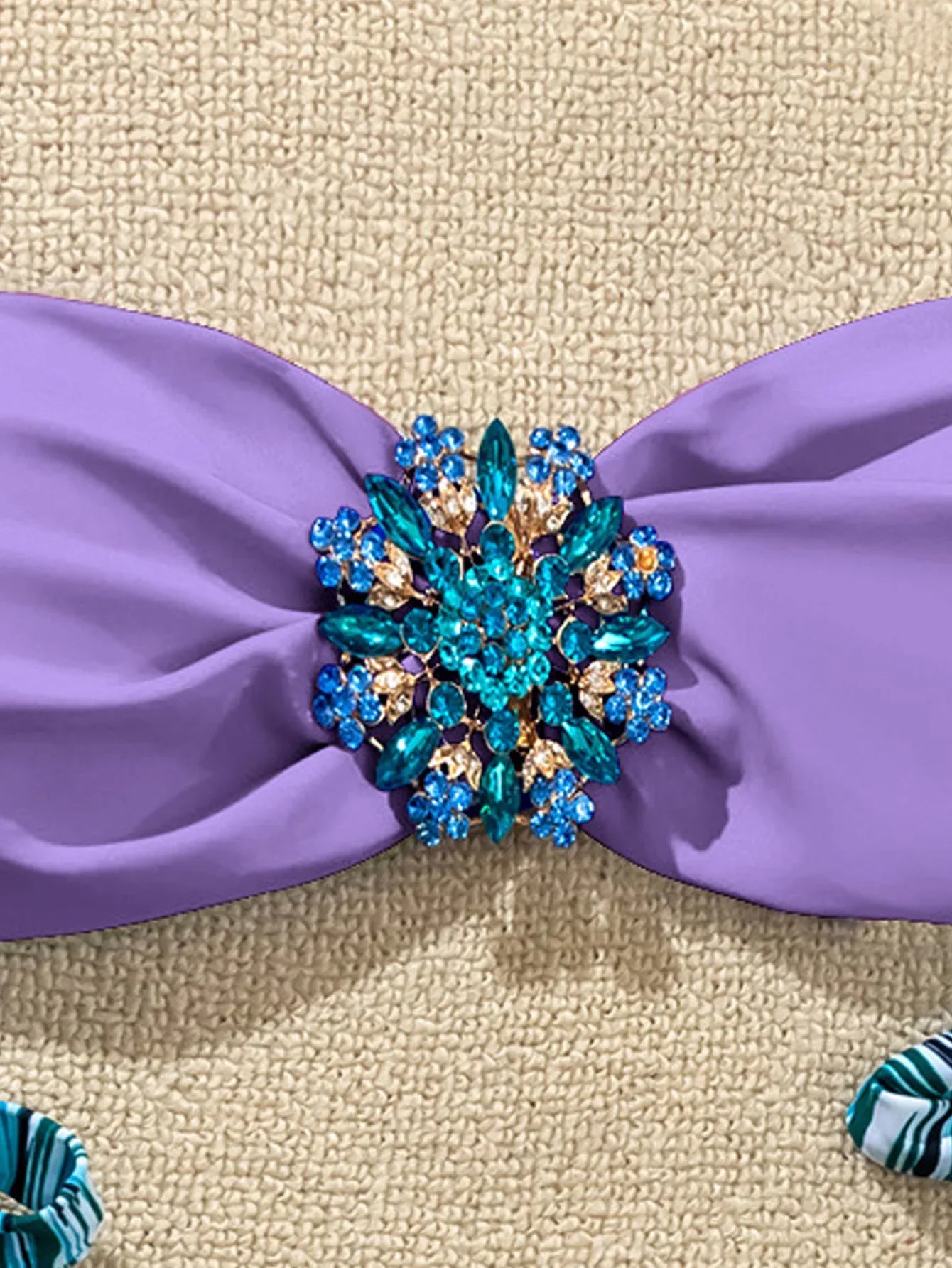 Rhinestone Flower Accessories Swimsuit Women 2026 2-piece Mini Bikini Sexy Strapless Backless Bathing Suit Summer Beach Swimwear