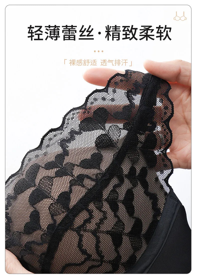 Japanese Sexy Spitze Büstenhalter ohne Bügel, Push Up für kleine Brust, Seitlich glättend, Anti-Sagging, Neu Bestseller MOYISU B