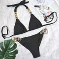 8 Colors Sexy Bikini Women Swimwear Swimsuit Shiny Crystal Diamond Chain Bathing Suit Beach Bikinis Set Female Push Up Biquinis
