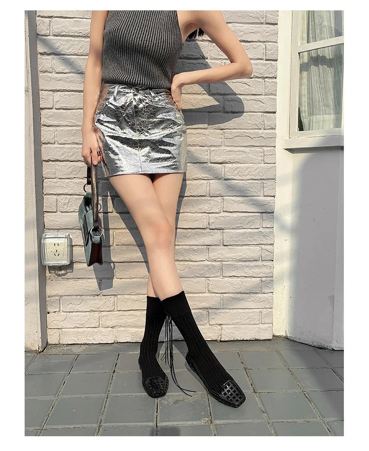 New 2025 Women Fashion Jelly Shoes Summer Cut-out Flat Sandals, Soft PVC Casual Square Toe Girls Daily Walking Sandalias