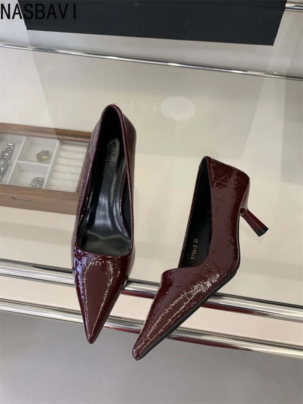 2026 Spring New Women Pointed Toe Shallow Pumps Slip on Shoes French Shallow Heel Elegant Dress Pumps OL Dress Party Shoes Mujer