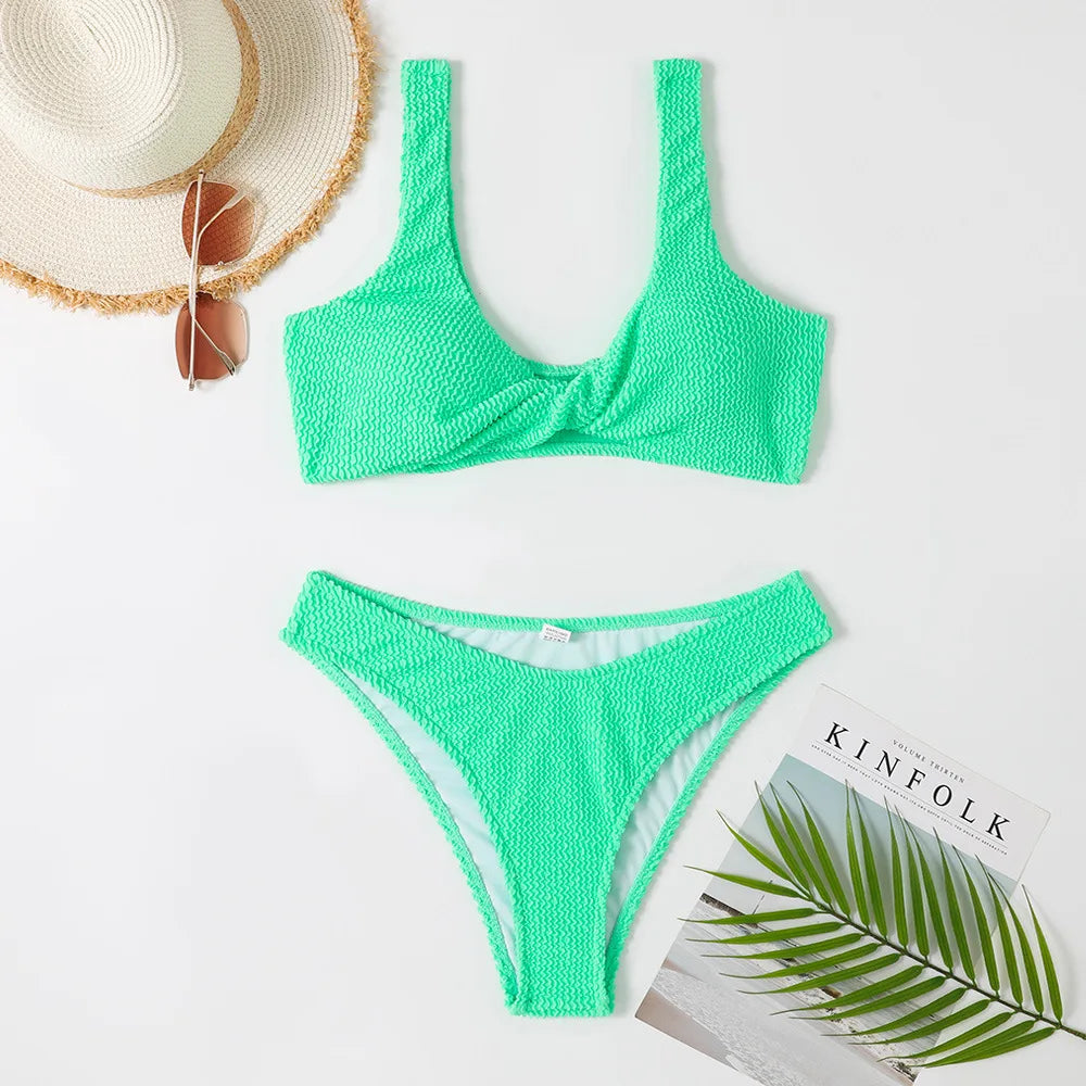 New Sexy Bikini 2026 Solid Swimsuit Women Swimwear Push Up Bikini Set Brazilian Bathing Suit Summer Beach Wear Swimming Suit