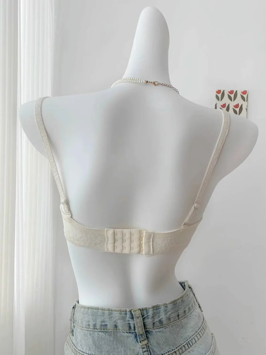 Elegant Minimiser Bralette Large Chest Rabbit Ear Lace Pure Comfort UK Fit Thin Support Non Padded Wirefree Bra Set S-XL AB 32