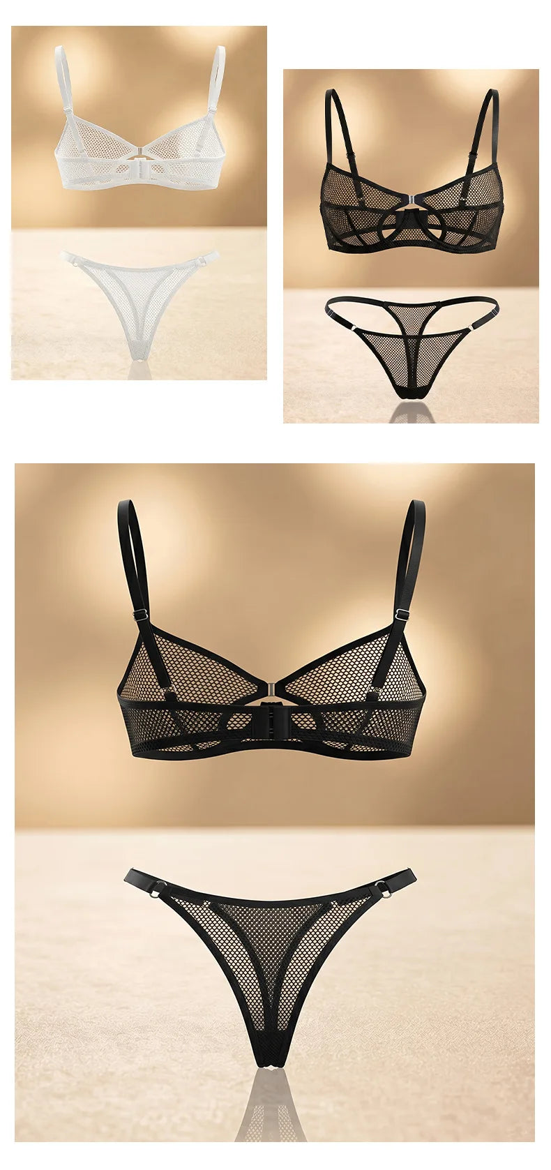 French Style Sexy Embroidered Transparent Underwear Set V-Neck Design Anti-Sagging Breathable Bra And Panties Ensemble