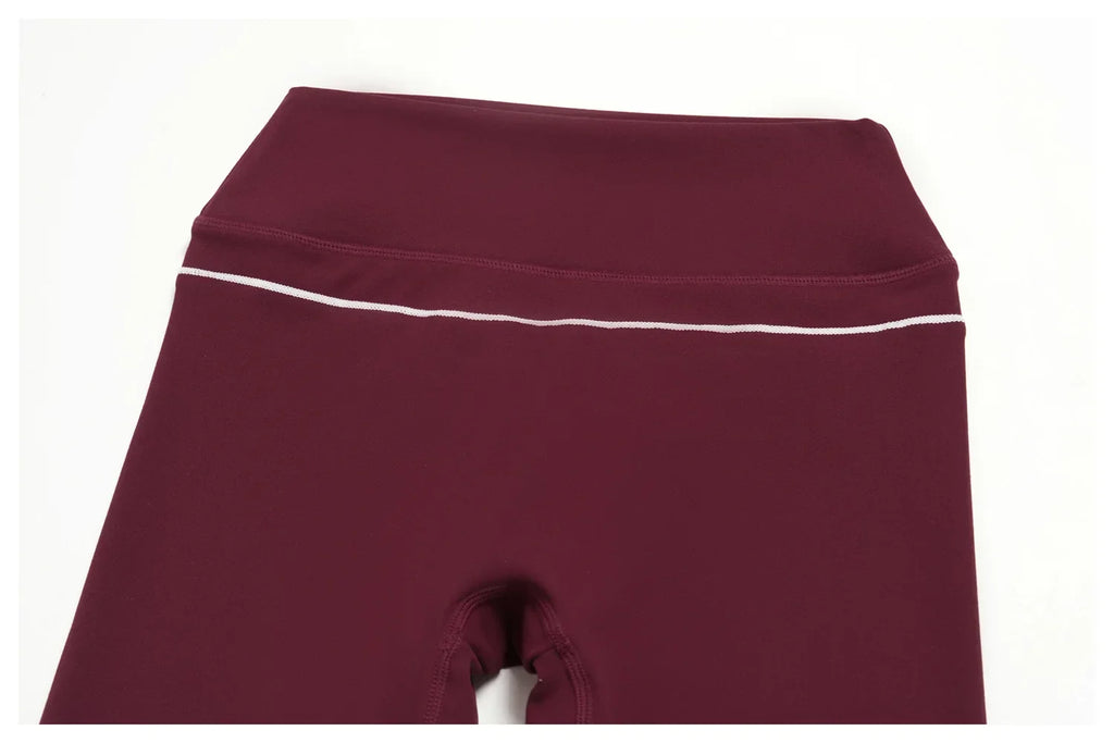 Hip Lifting Midi Length Yoga Pants Women Contrast Color Gym Sports High Waist Capri Trousers Breathable Fitness Running Leggings