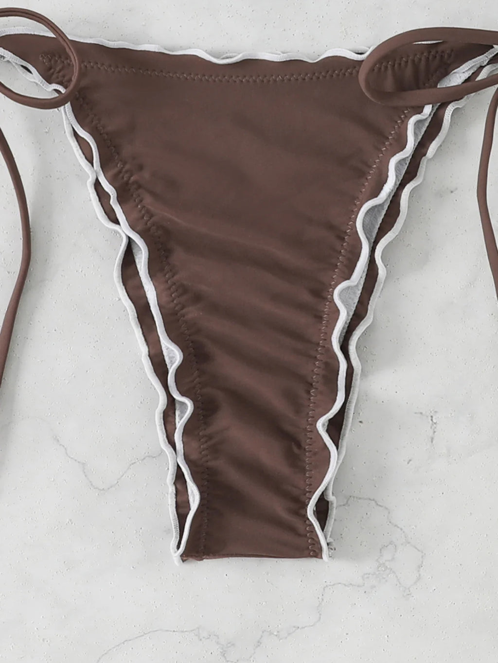 Triangle Halter String Bikinis 2026 Women Sexy Ruffle Swimsuit Solid Cherry Swimwear Female Bathers Bathing Swimming Swim Suit