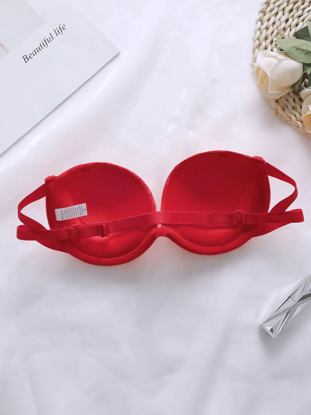 Women's Sexy Bra With Anti Slip And Transparent Shoulder Straps For Dual Use Small chest gathered and pushed bra A2150