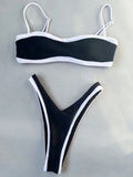 2025 Splicing High Cut Beadeau Bikini Women Swimsuit Female Swimwear Two Pieces Bikini Set Bather Bathing Suit Swim Beach Wear