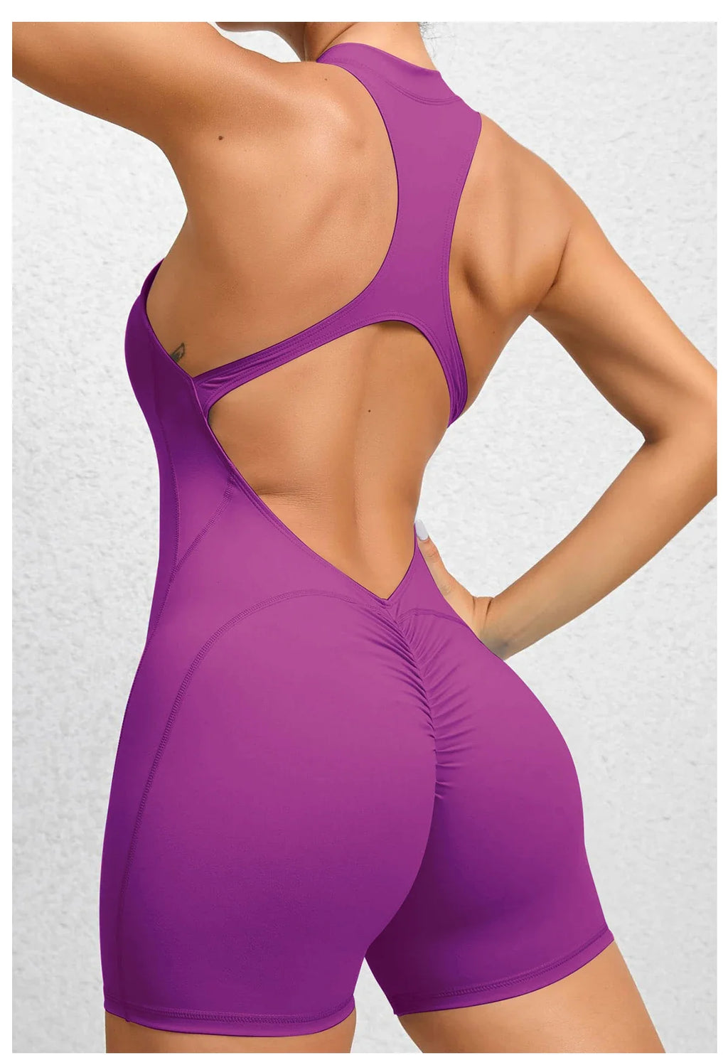 Women Yoga V Backless Jumpsuit Workout Bodysuit Sleeveless Gym Bodycon Sportswear Fitness Yoga Suit One Piece Outfit