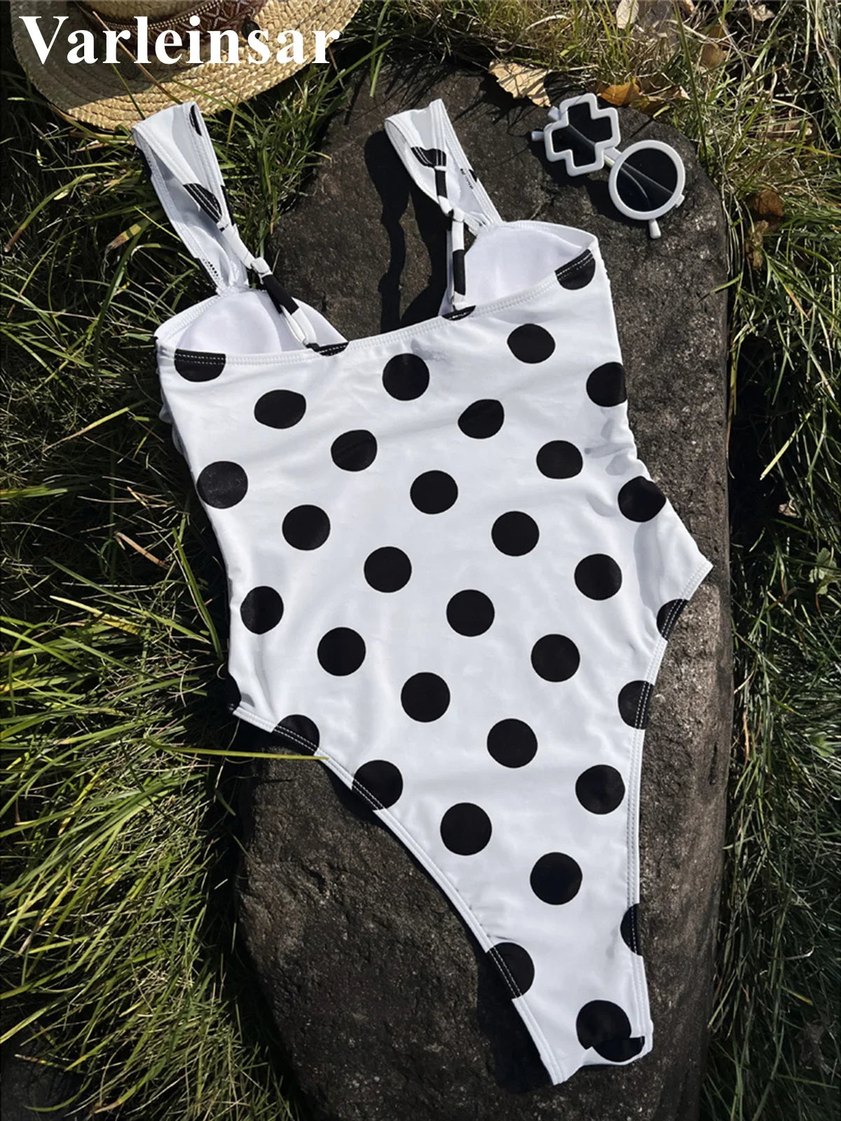 2026 Sexy Polka Dot U Neck Women Swimwear One Piece Swimsuit Female High Leg Cut Monokini Padded Bather Bathing Suit Swim V8273
