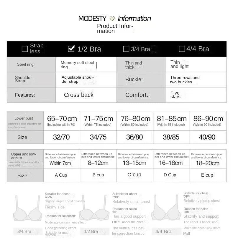 Ultra-thin Sexy Lace Hazy Attractive Comfortable Soft Steel Ring on The Support To Prevent Sagging Cross Beautiful Back Change