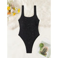 Glitter Sparkling Cut Out Backless One Piece Swimsuit Women Swimwear Female High Cut Leg Padded Bather Bathing Suit Swim V6493