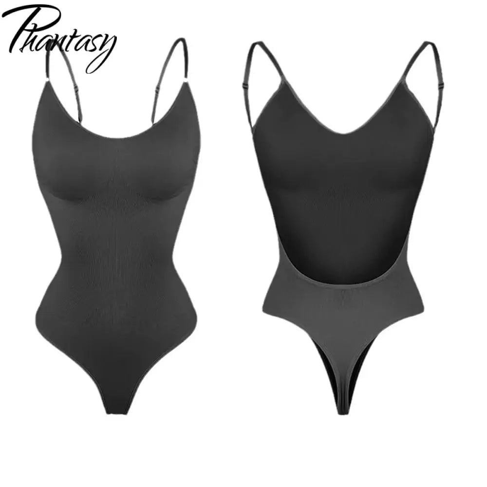 Phantasy Backless Shapewear Thong Bodysuits Sexy Women's Clothing Casual Tops Seamless Bodycon for Women Seamless Bodysuit