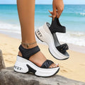 Women's Shoes 2026 Fashion Sandals Summer Women's Thick-soled High-heeled Sandals Open Toe Comfortable Simple Beach Shoes
